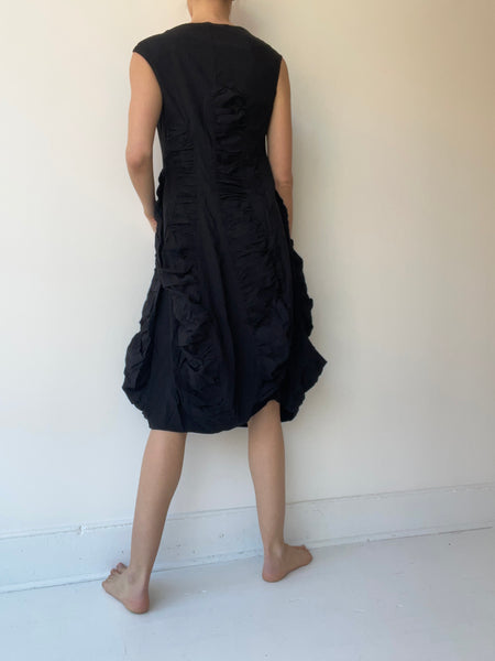 rundholz dip black sleeveless rouched dress