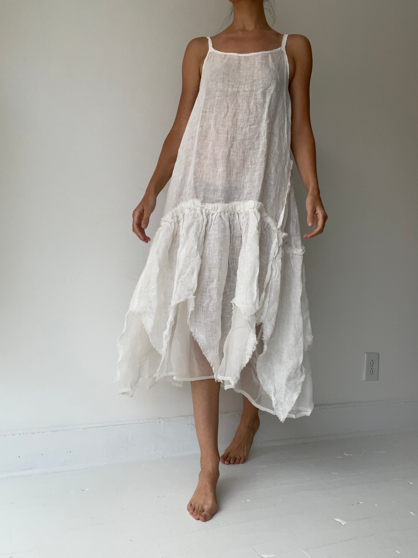 a krista larson cream long vintage slip