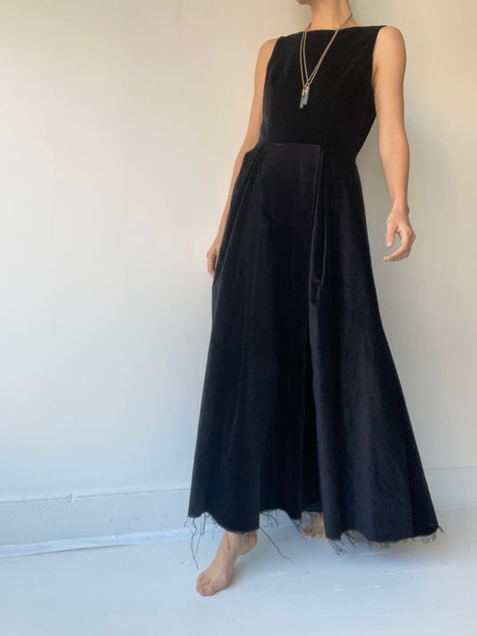 a velvet morning dress with 100% velvet