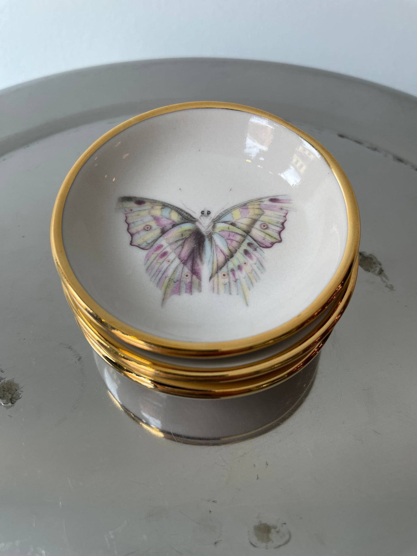 pastel butterfly trinket dish