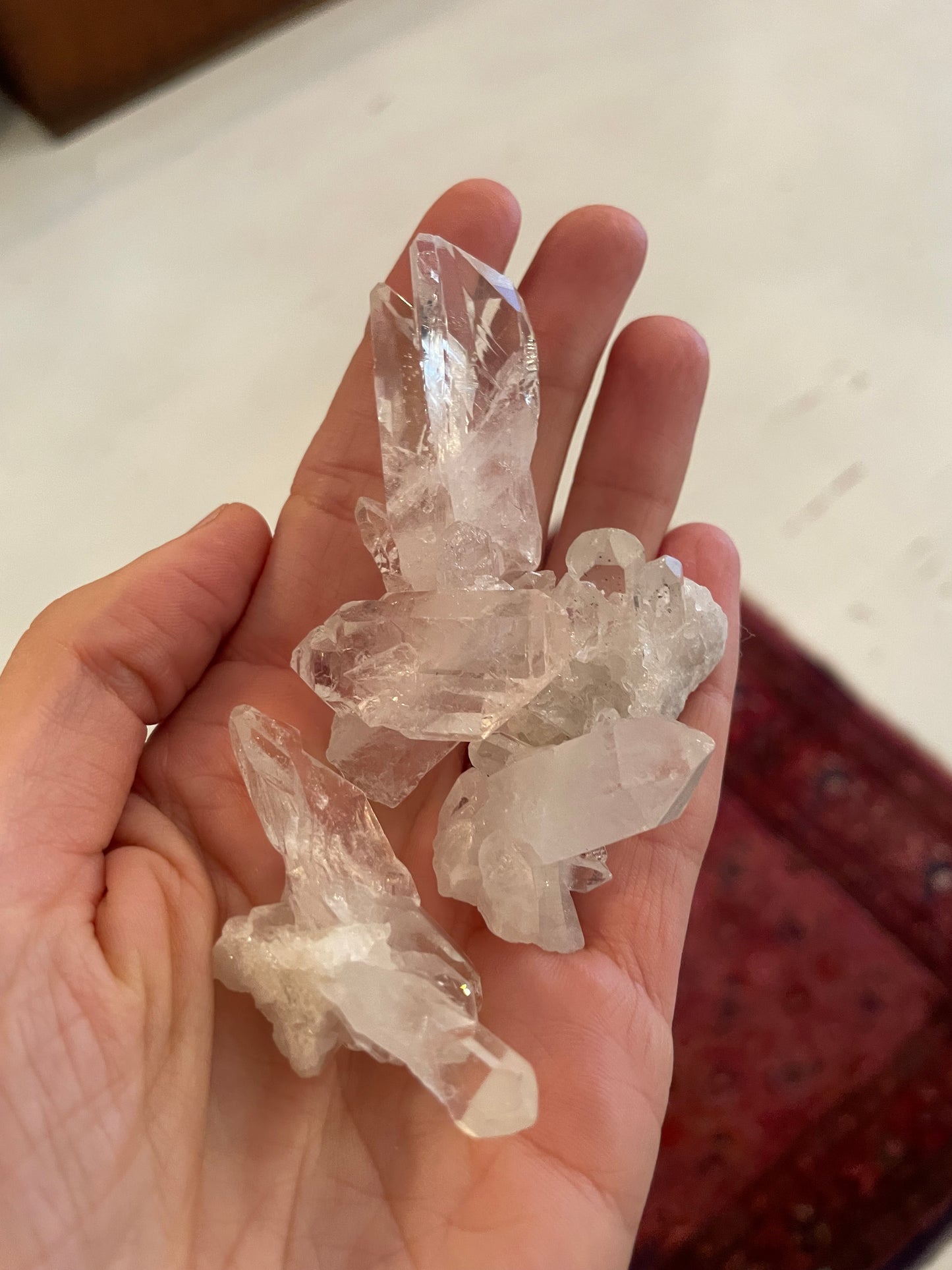 clear quartz crystal cluster