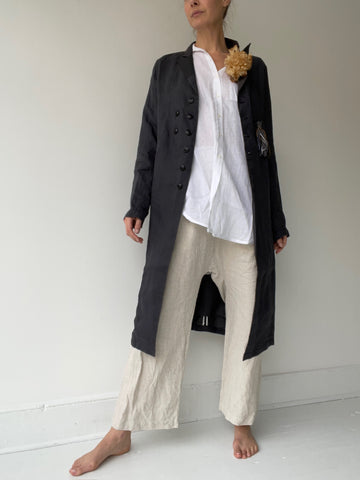 umit unal contrast stitch coat