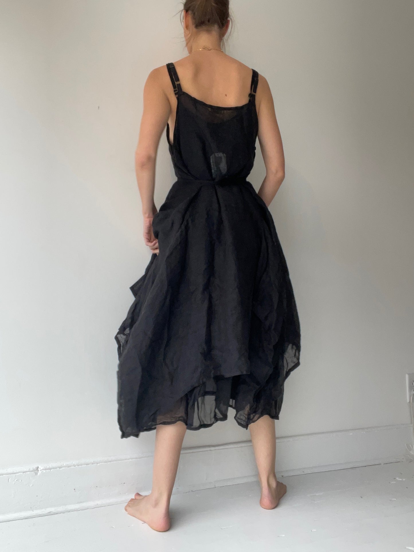 krista larson black long pinwheel slip