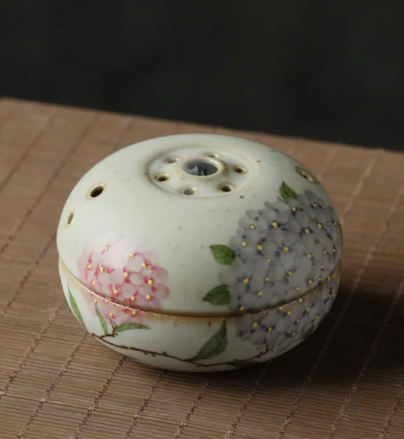 hydrangea incense holder box