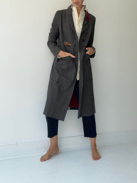 umit unal pinstripe coat