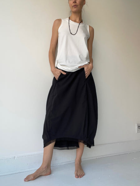 rundholz black label mesh hem skirt