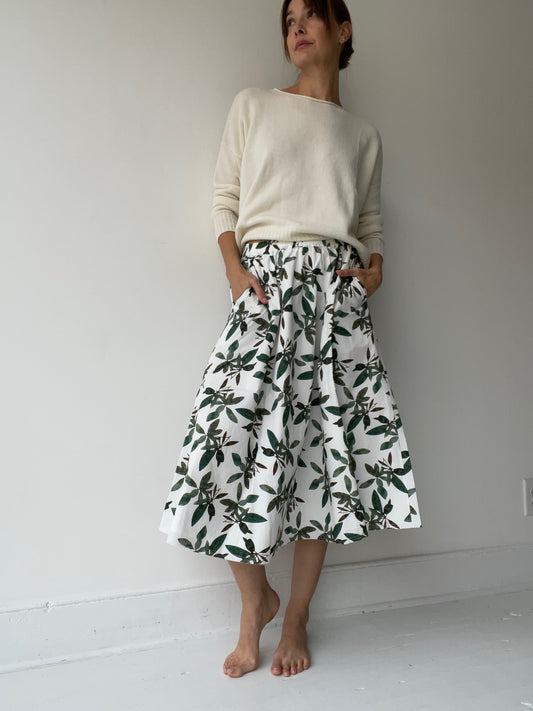 aequamente olive leaf skirt