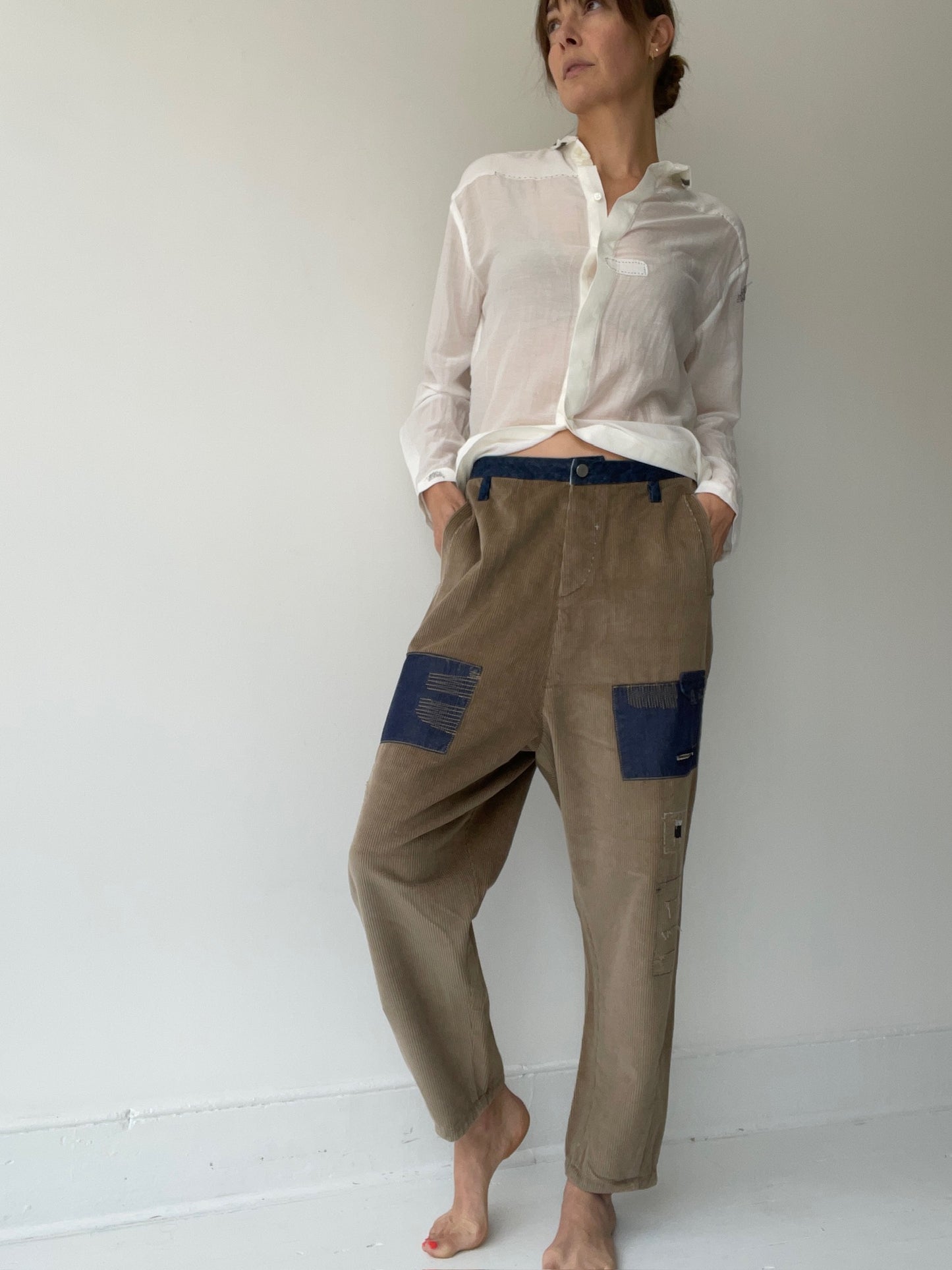 umit unal patch corduroy pants
