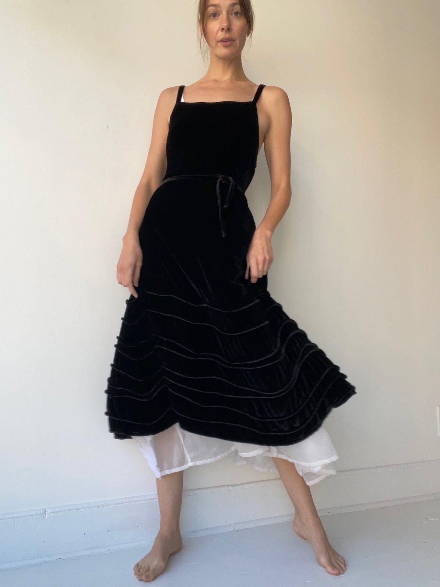 krista larson long spring slip black velvet