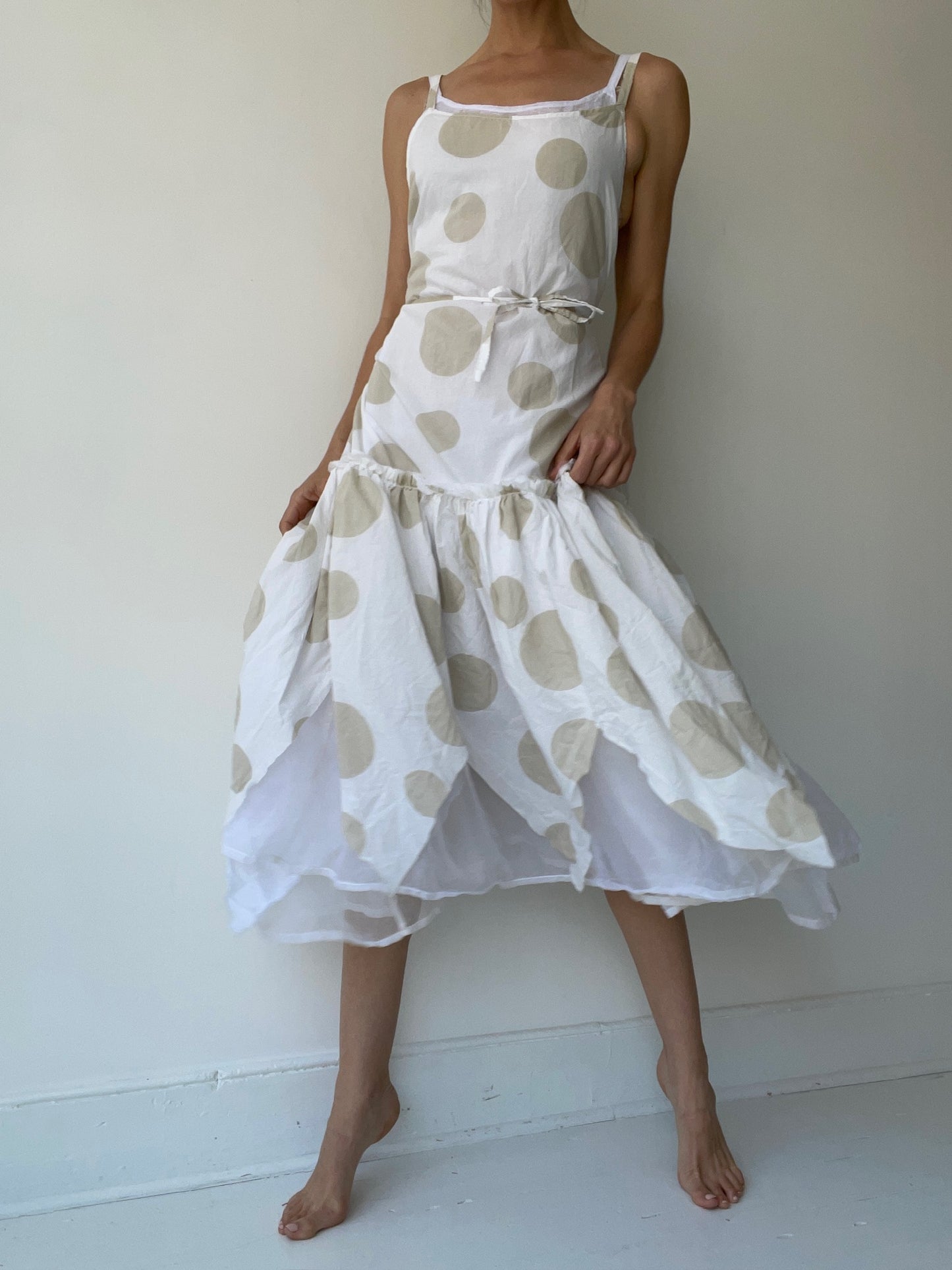 krista larson long polka dot vintage slip