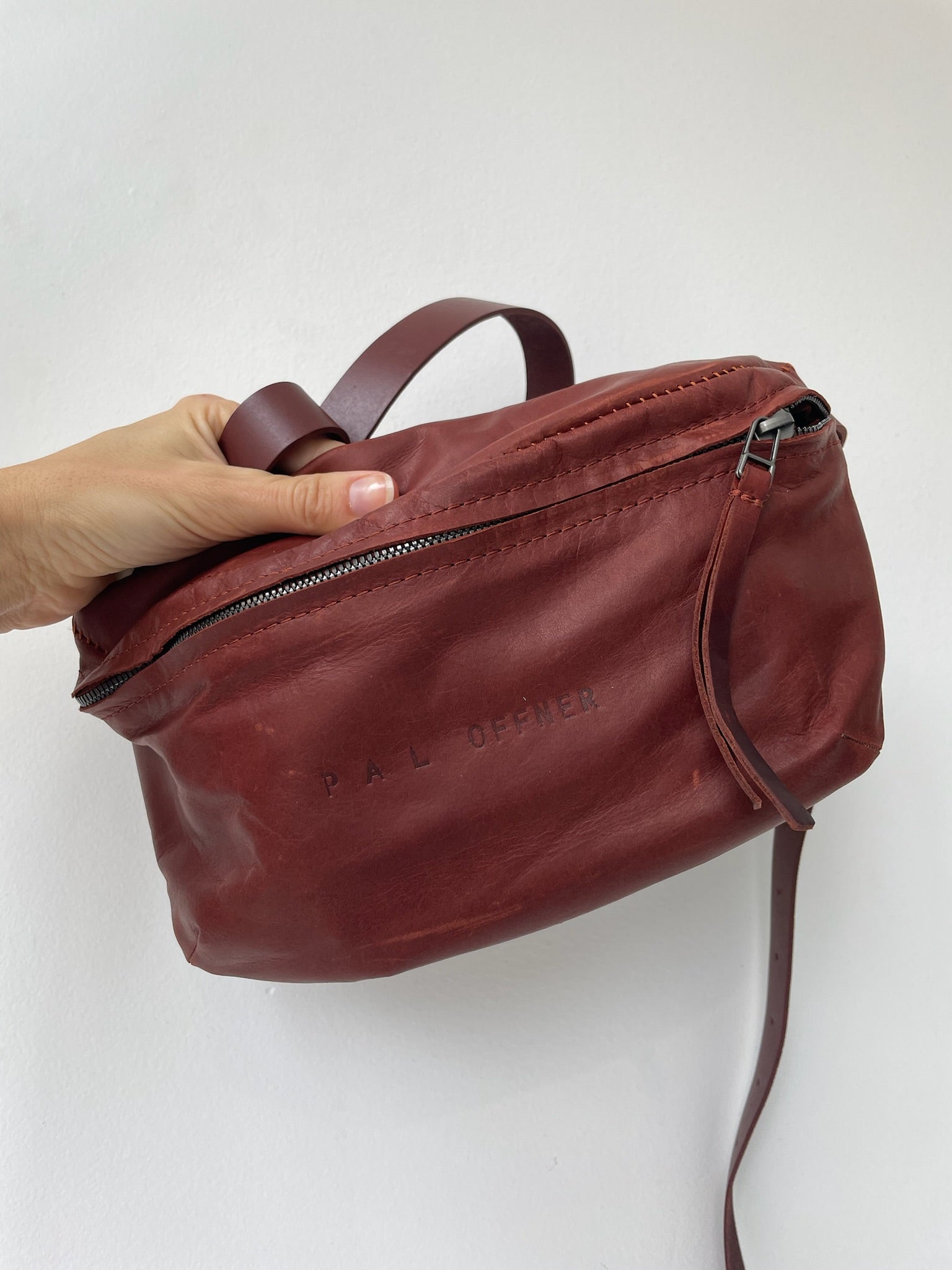 a pal offner small berlin bag CINNAMON with 100% calf leather