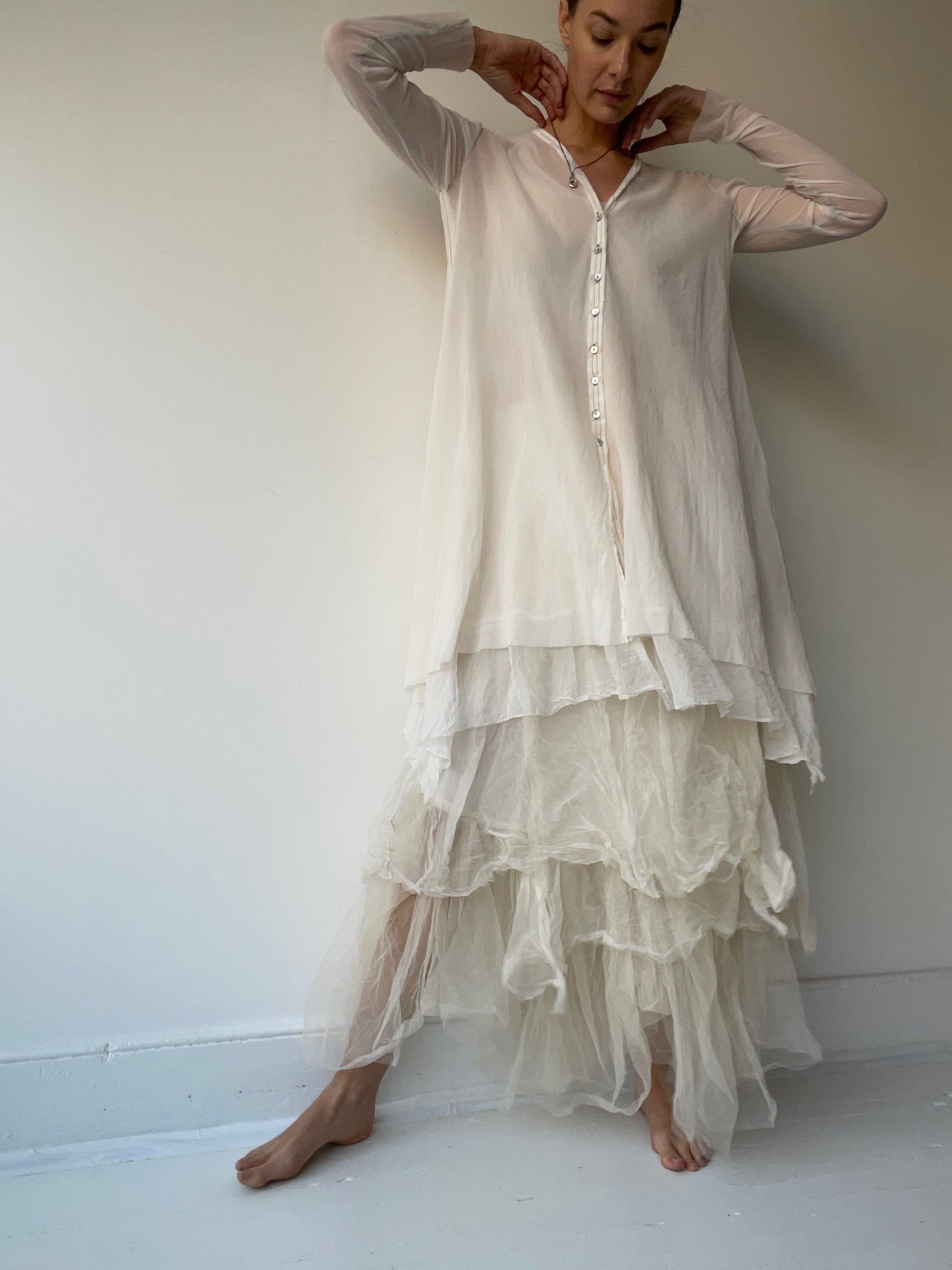 a long mesh cardigan by robin kaplan shell size 3