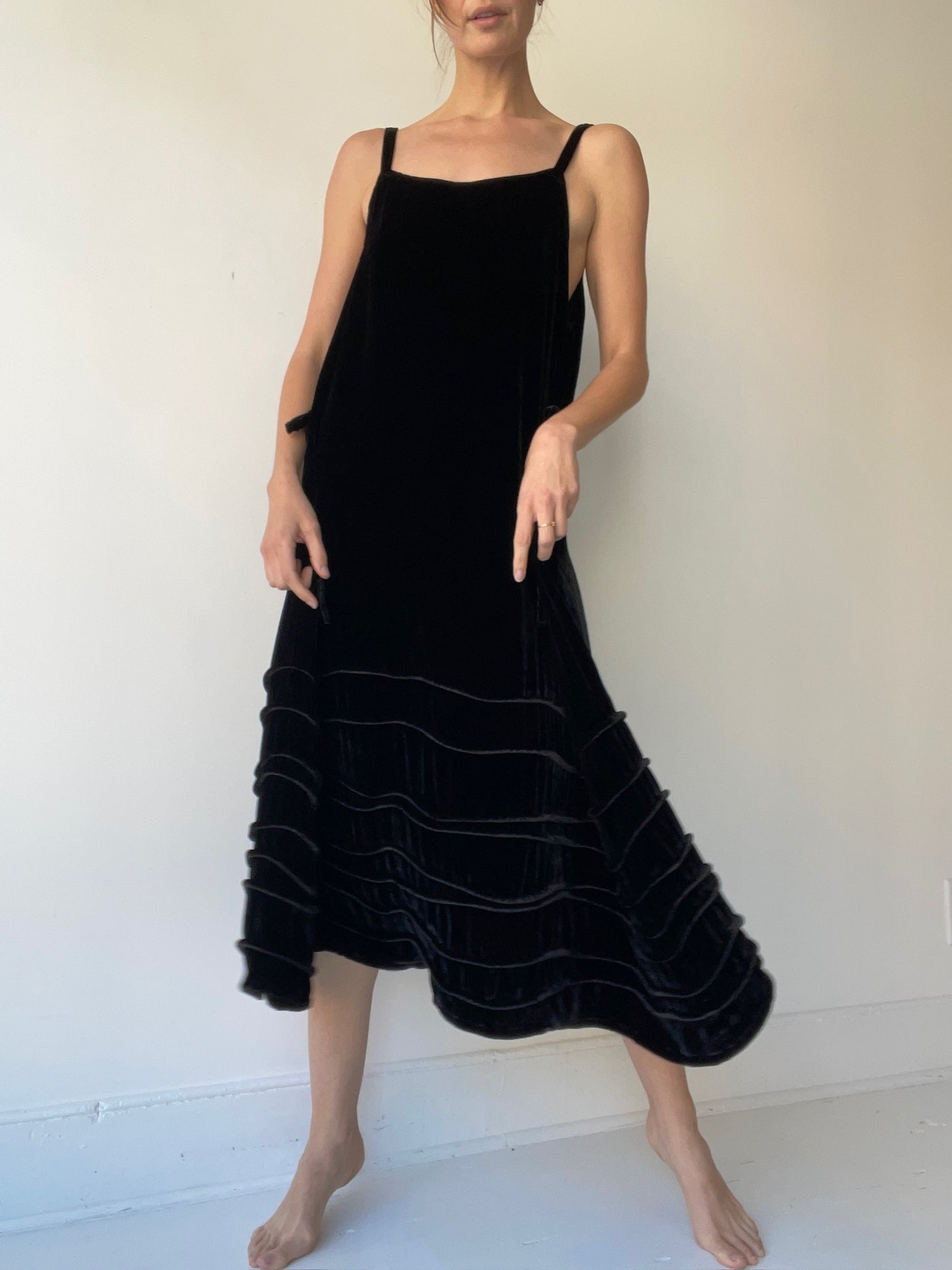 krista larson long spring slip black velvet