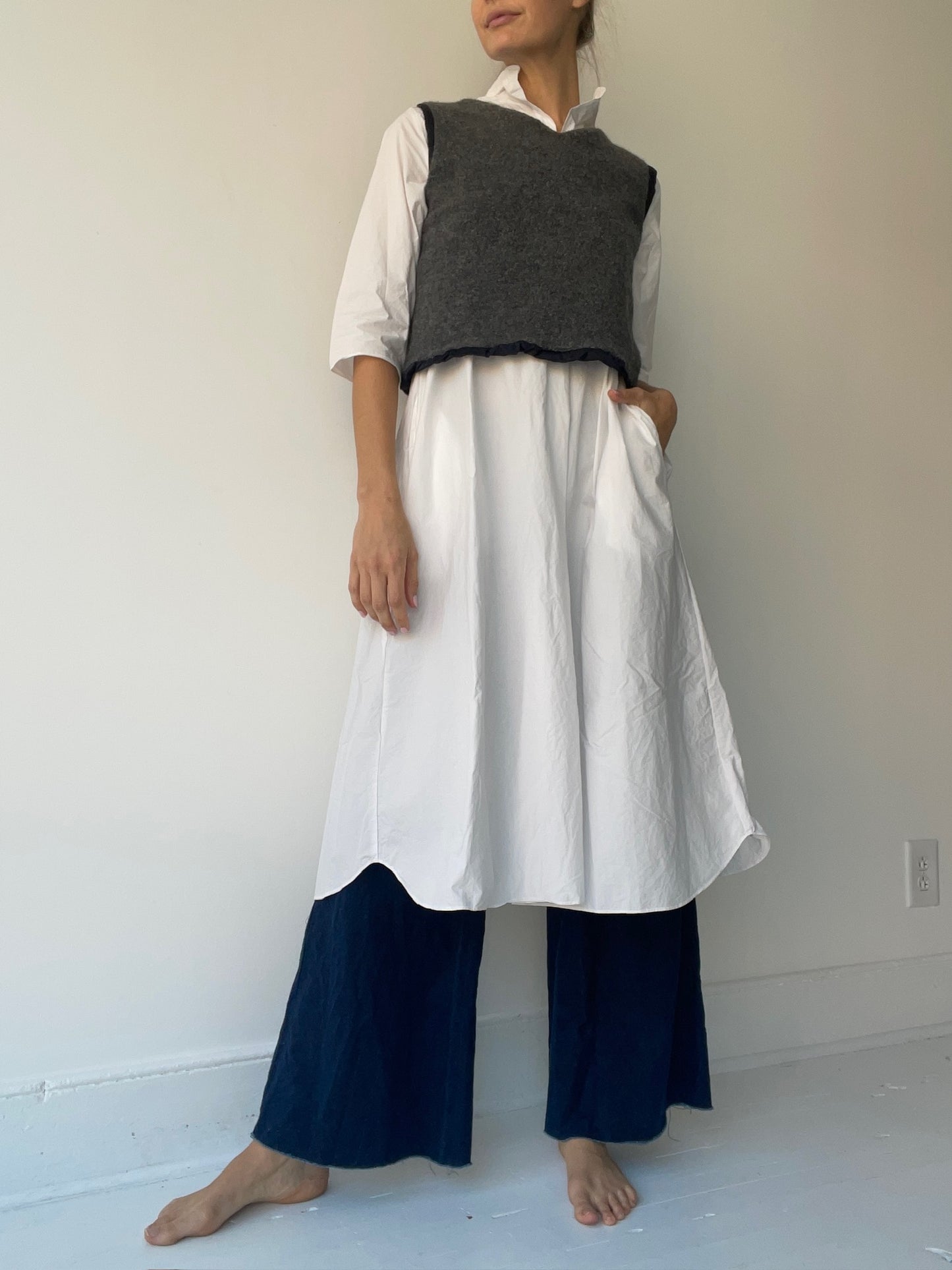 a sula mallin vest top with 60% wool/28% polyester/12% nylon