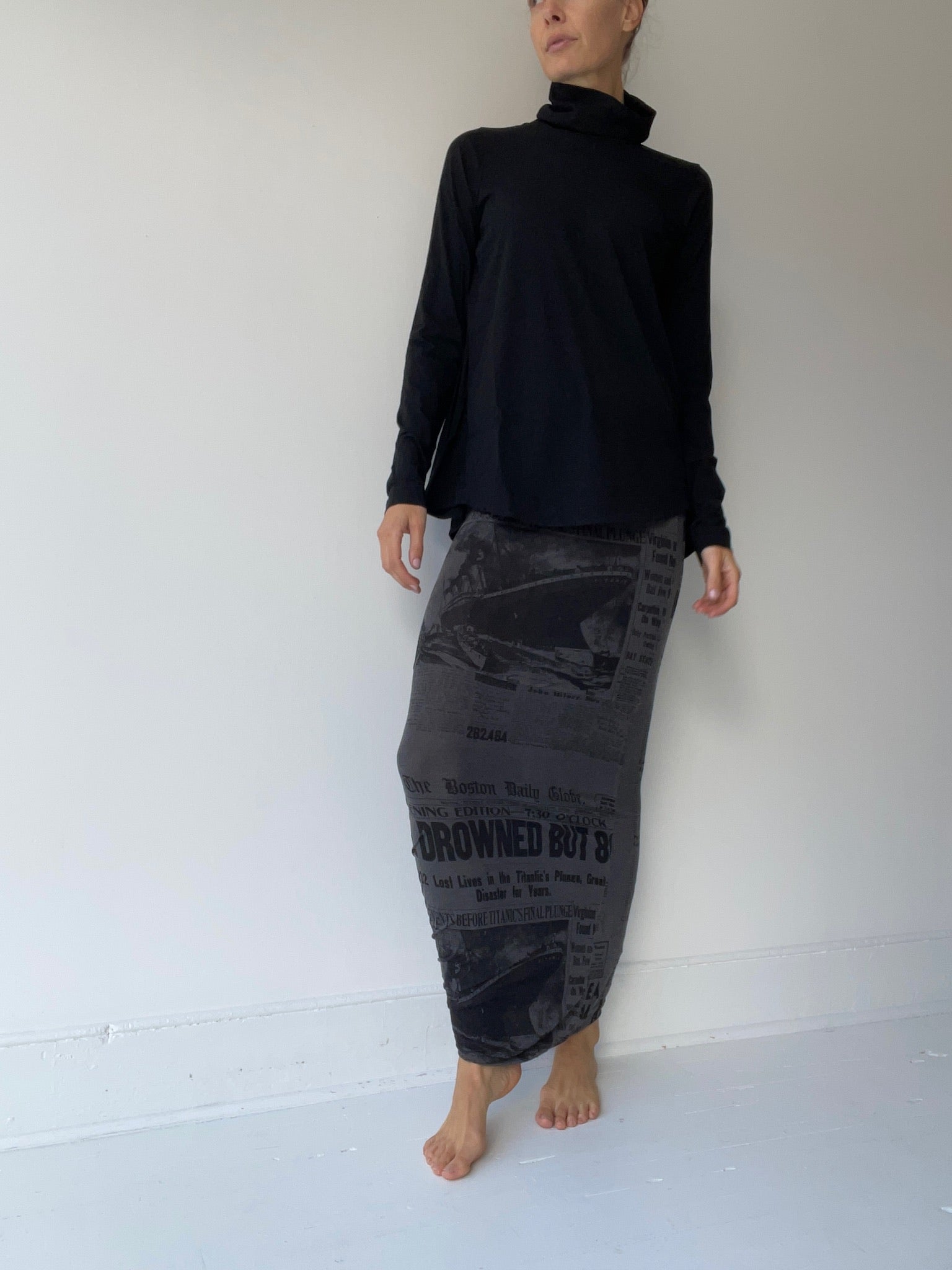 a rundholz black label mock neck top with 100% cotton