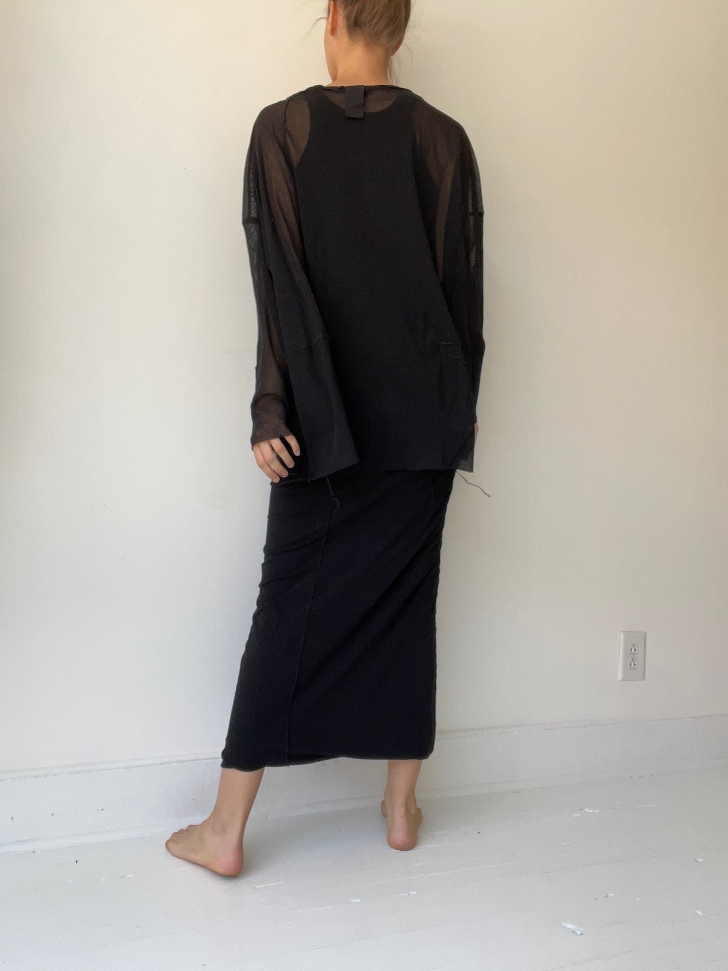 long sleeve mesh top