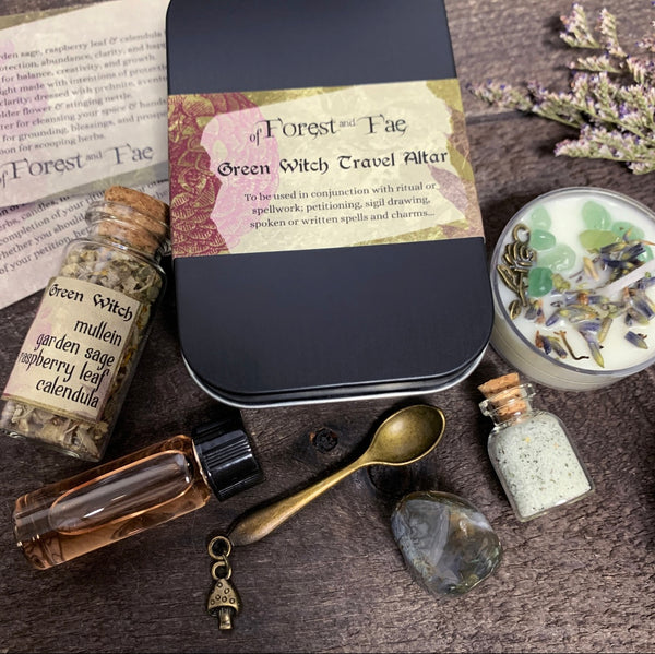 green witch travel altar