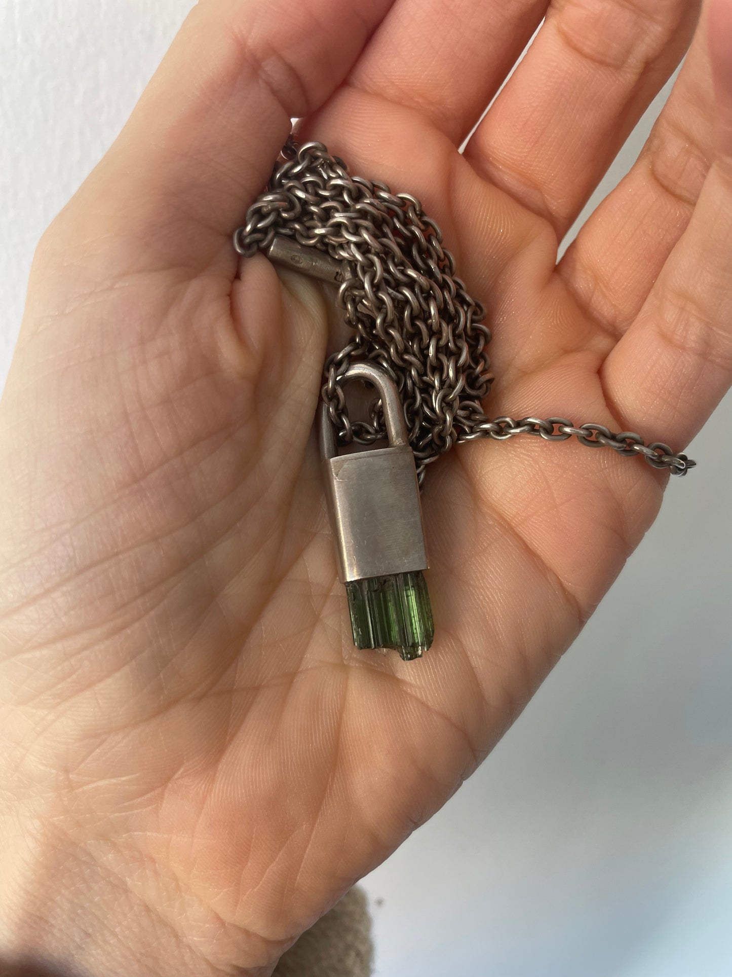 parts of 4 green tourmaline talisman necklace