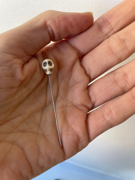 bone skull voodoo pin