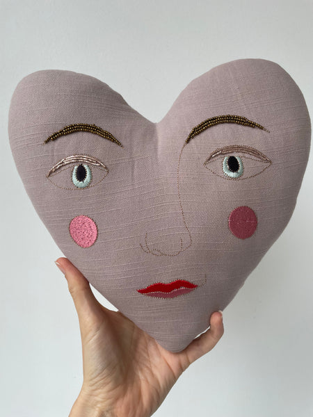 skippy cotton handsome heart pillow