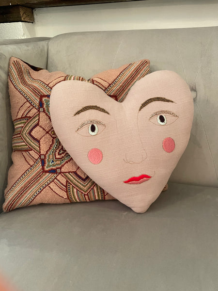 skippy cotton handsome heart pillow