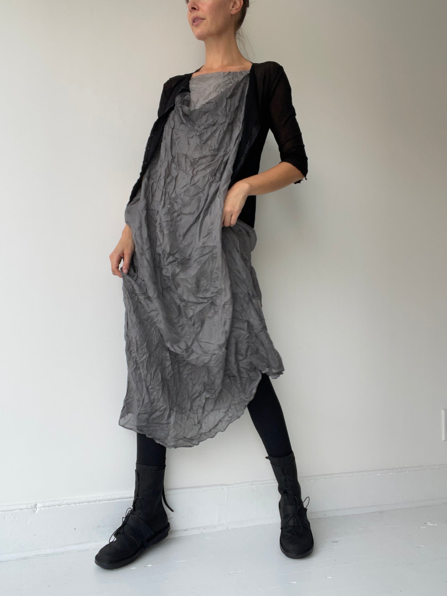 robin kaplan mesh cardigan BLACK
