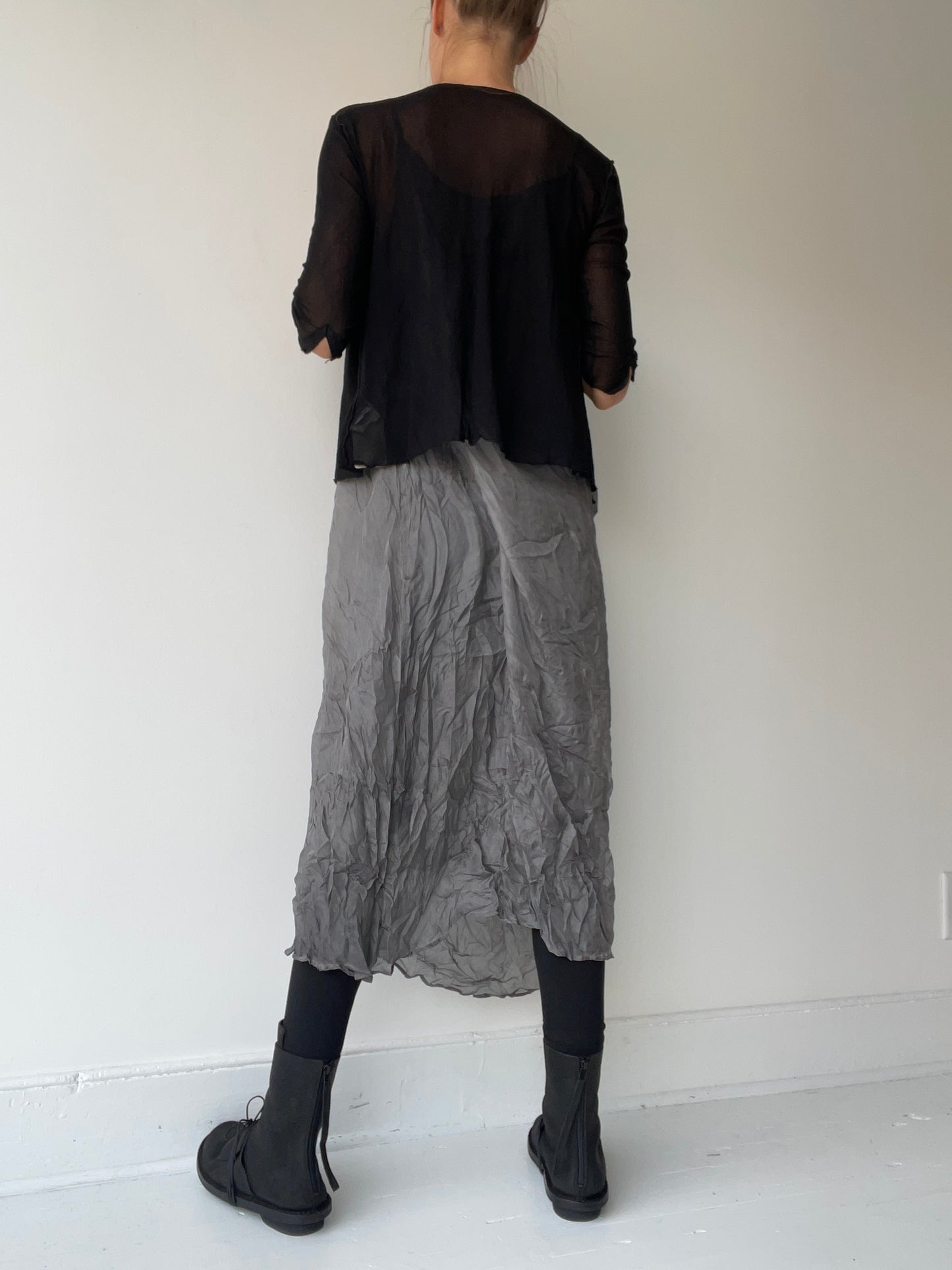 robin kaplan mesh cardigan BLACK