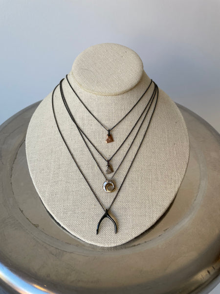 pink gold full heart necklace