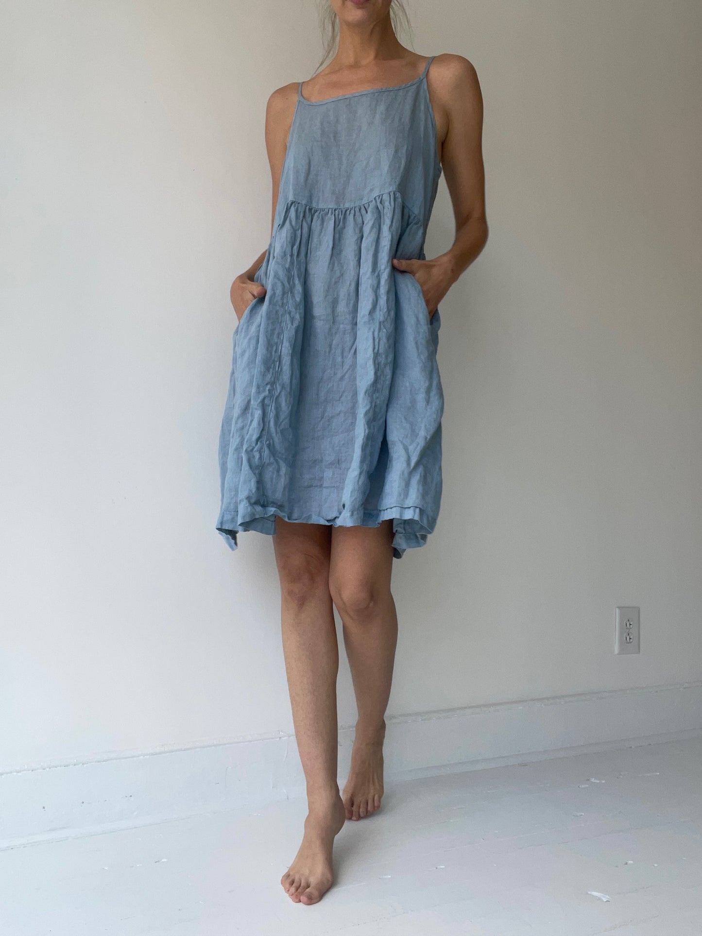 preloved blue linen dress