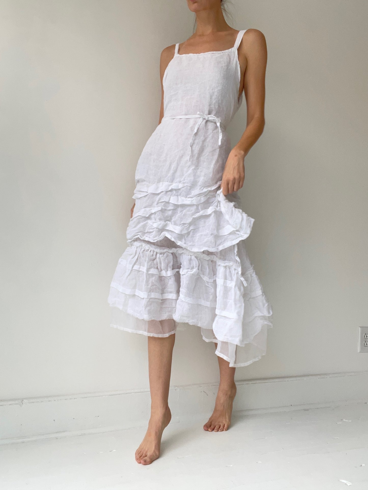 a short wavey slip LINEN GAUZE by krista larson 100