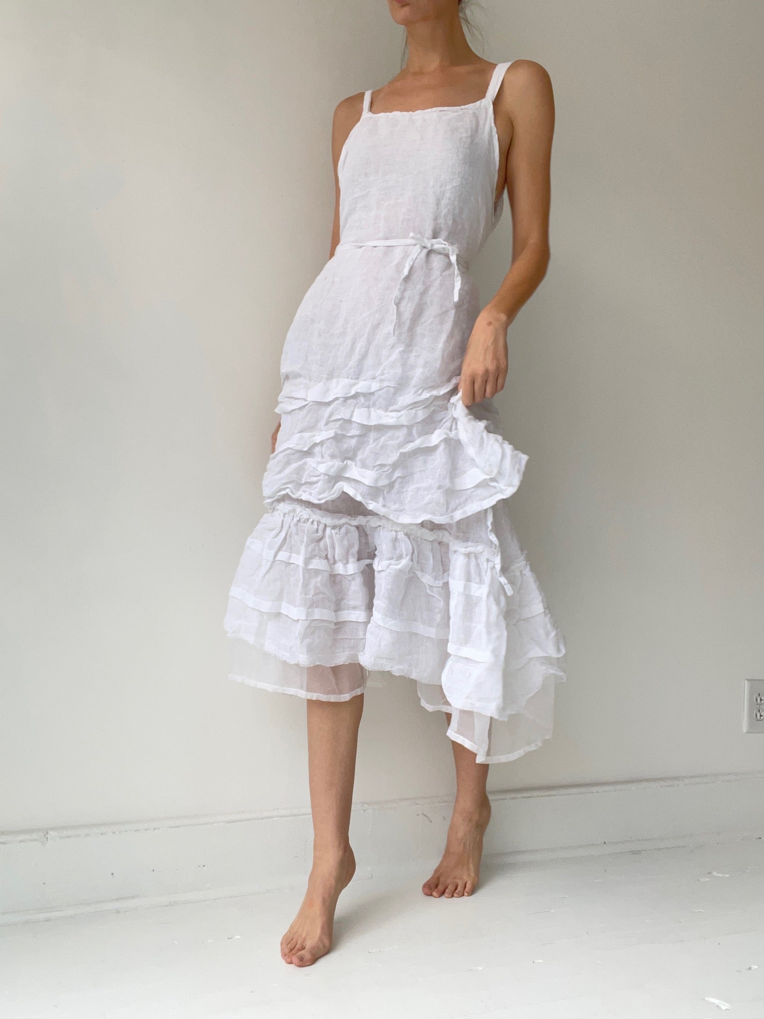 a short wavey slip LINEN GAUZE by krista larson 100