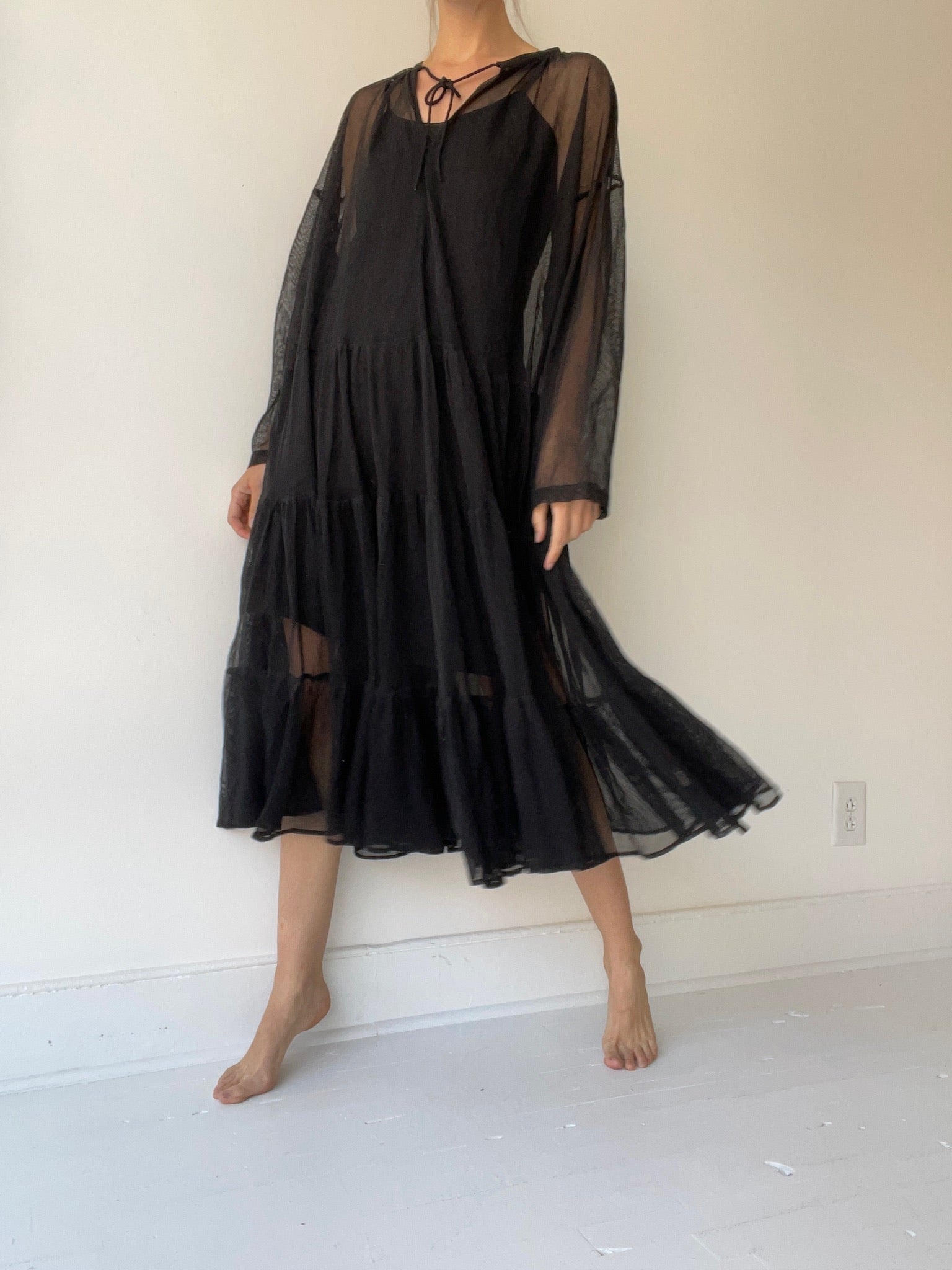 a farm dress by krista larson cotton tulle black one size