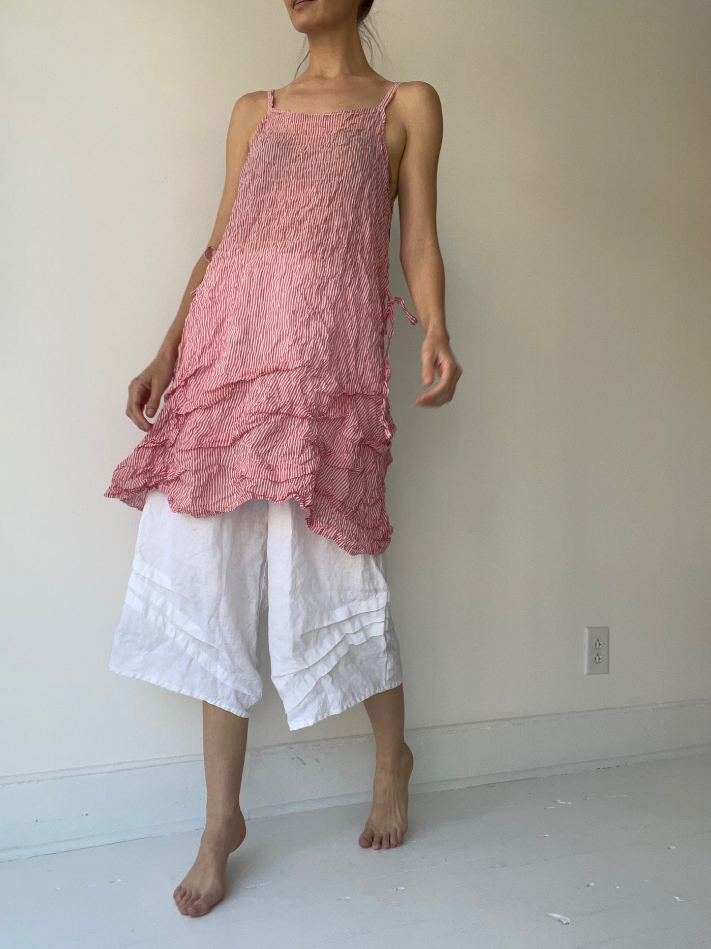 a short wavey slip by krista larson striped cotton