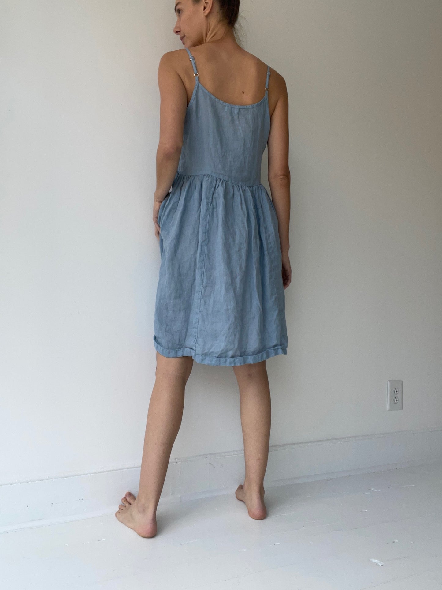 preloved blue linen dress