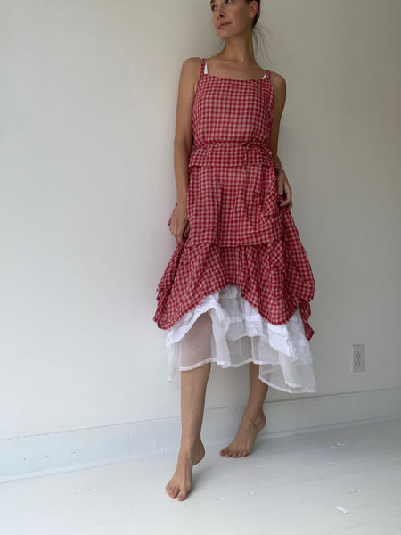 preloved gingham umbrella slip