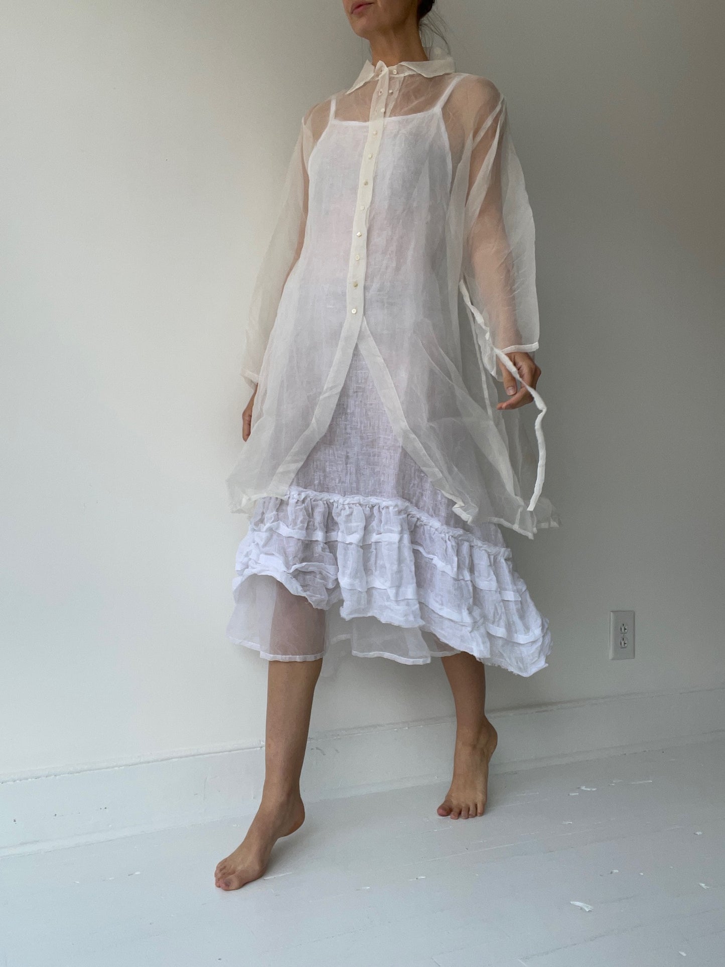 long weekender shirt CREAM