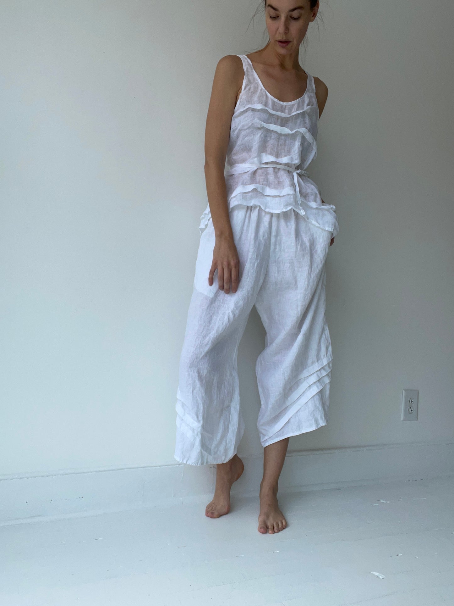 crop creased tank