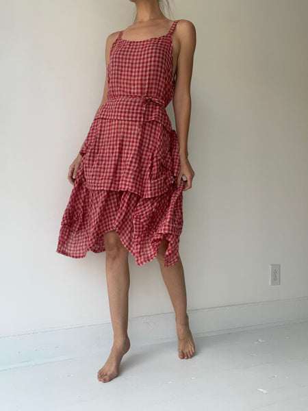preloved gingham umbrella slip