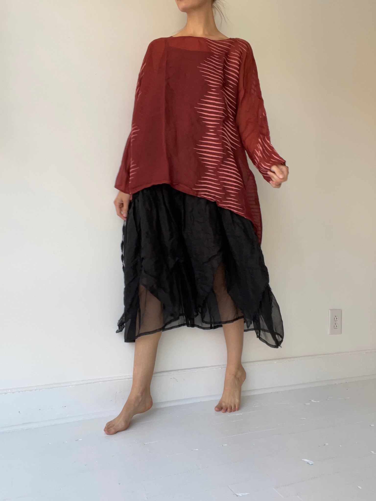 a basic shirt by krista larson embroidered silk organza