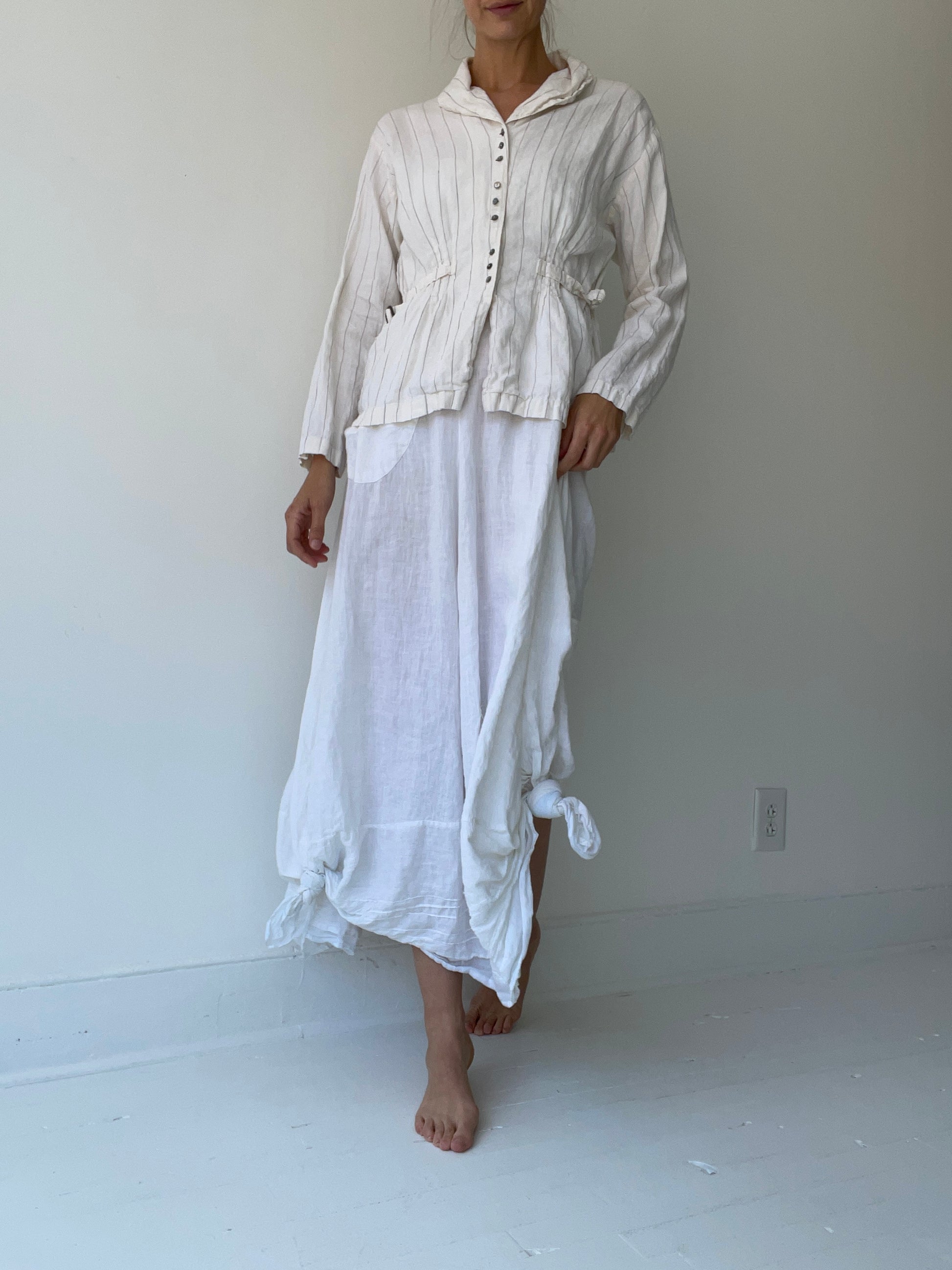 a preloved pin stripe jacket by krista larson 100