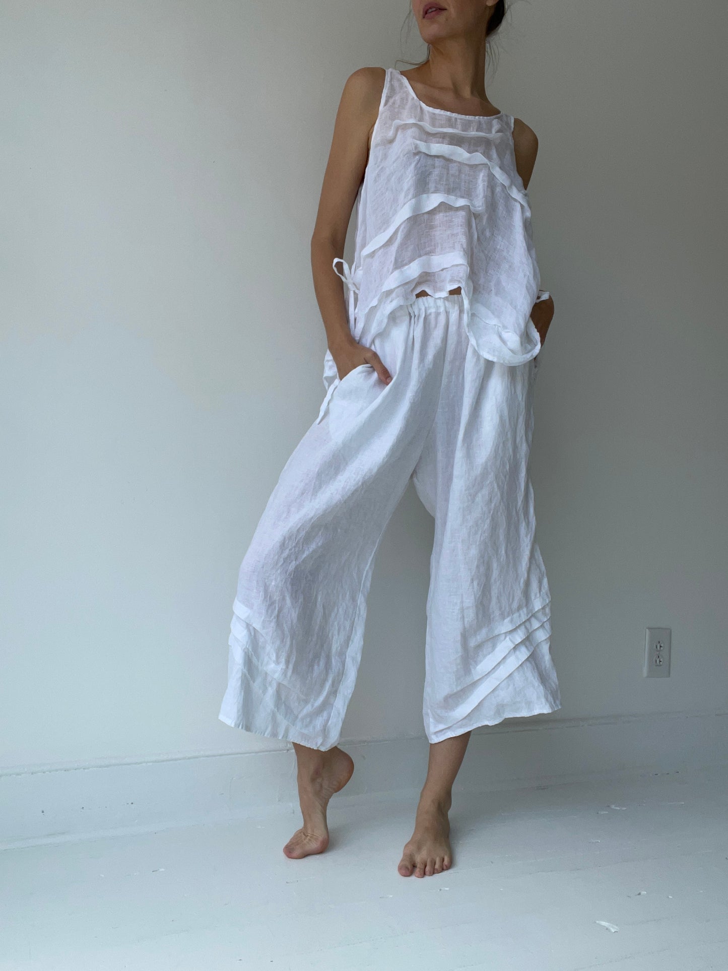 crop creased tank