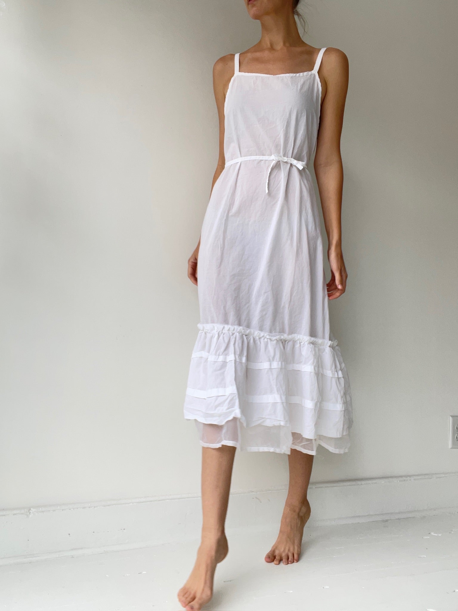 a long underpinning COTTON VOILE dress by krista larson 100