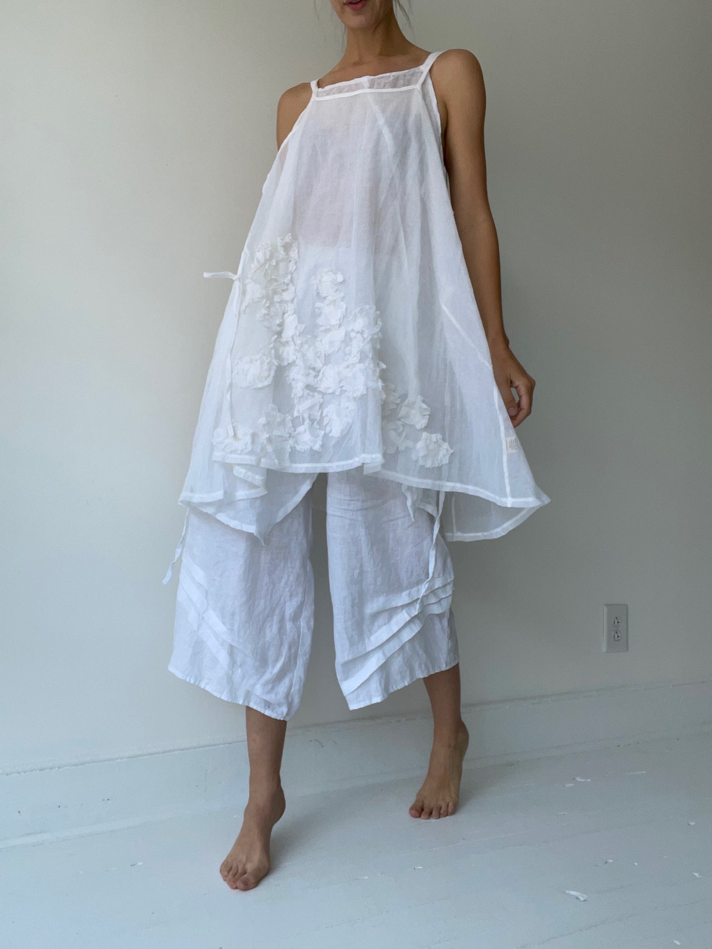 a short anemone slip by krista larson cotton tulle white one size