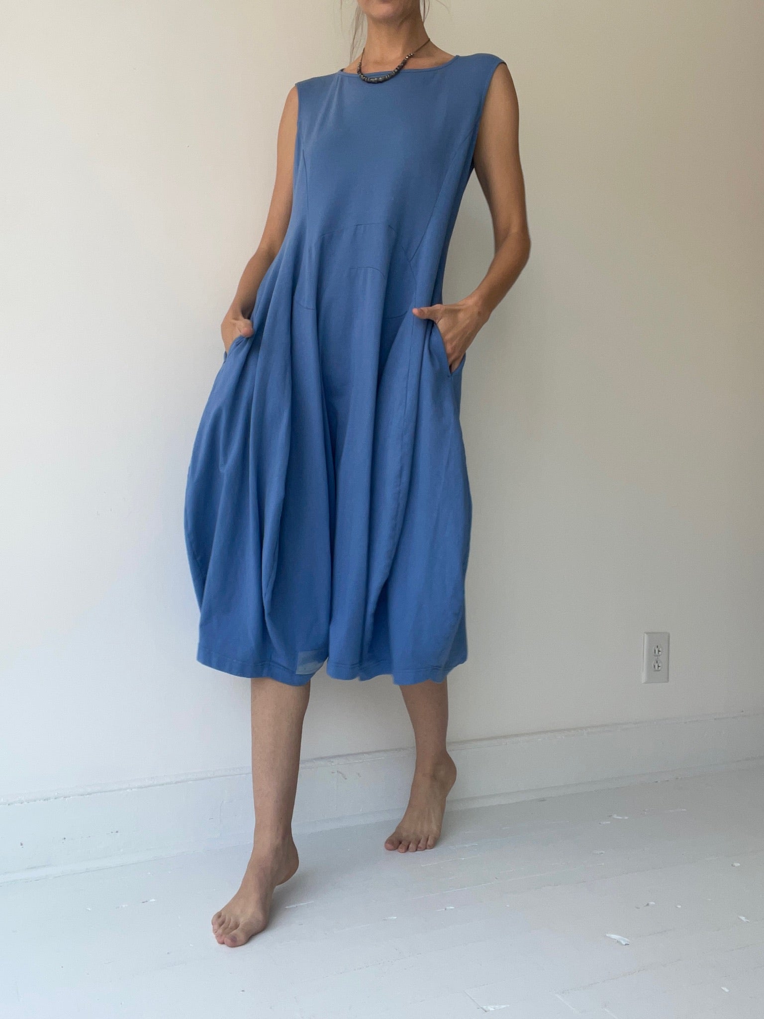 a preloved blue dress by rundholz black label stretch cotton