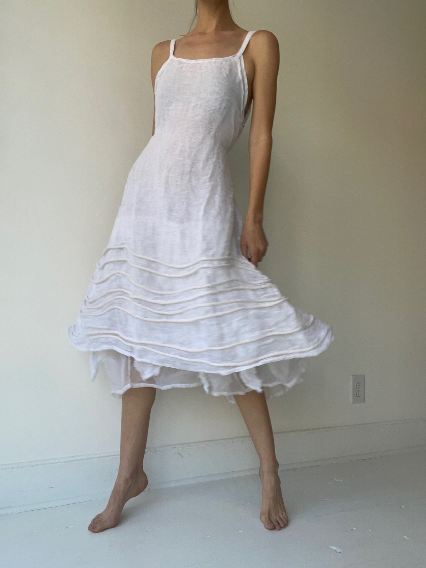 a long spring slip LINEN GAUZE by krista larson 100
