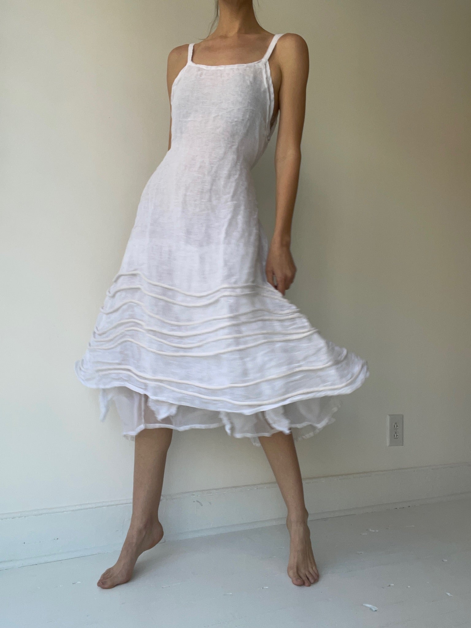 a long spring slip LINEN GAUZE by krista larson 100