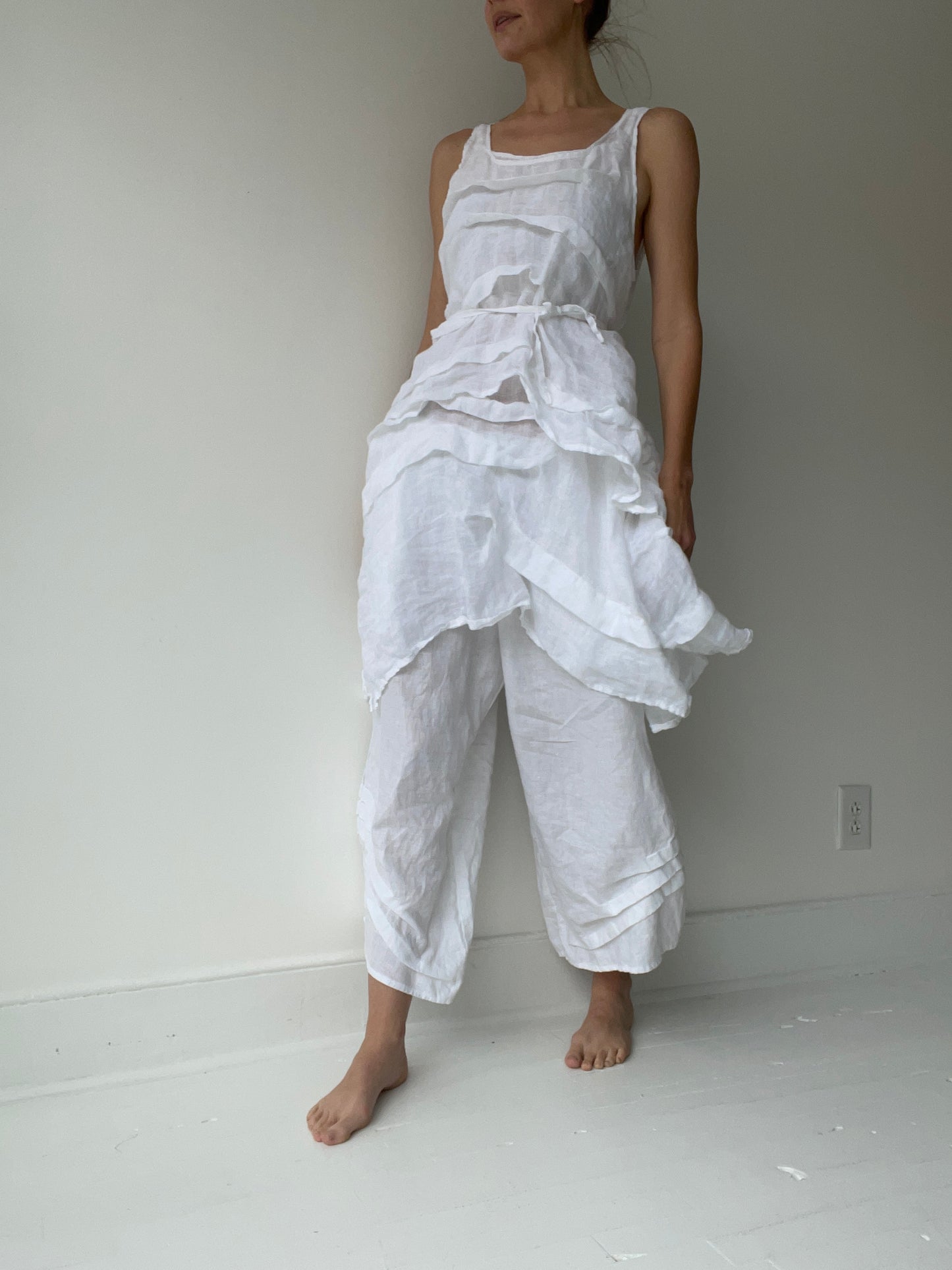 crop creased tank