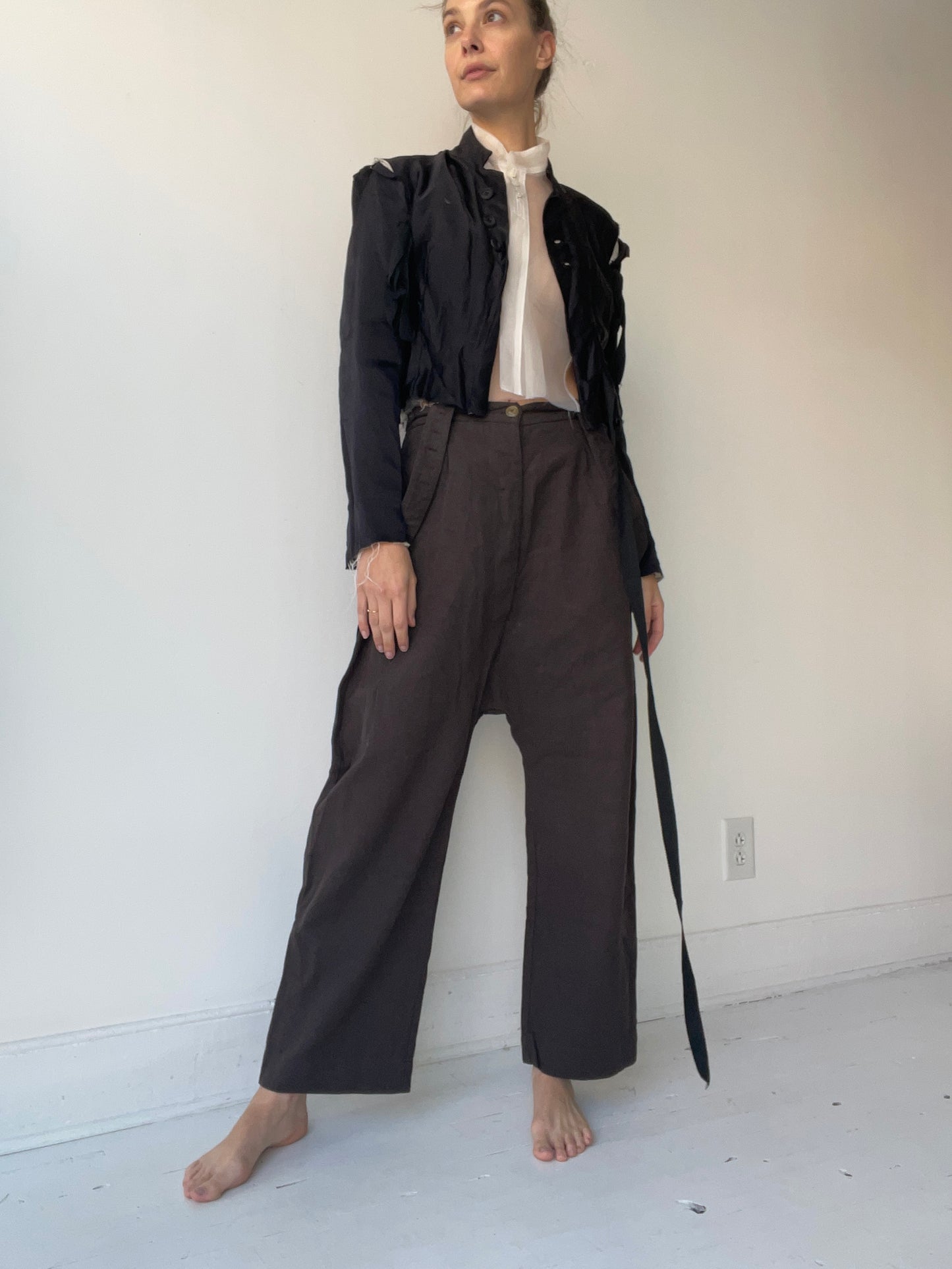 ash holden distressed silk jacket