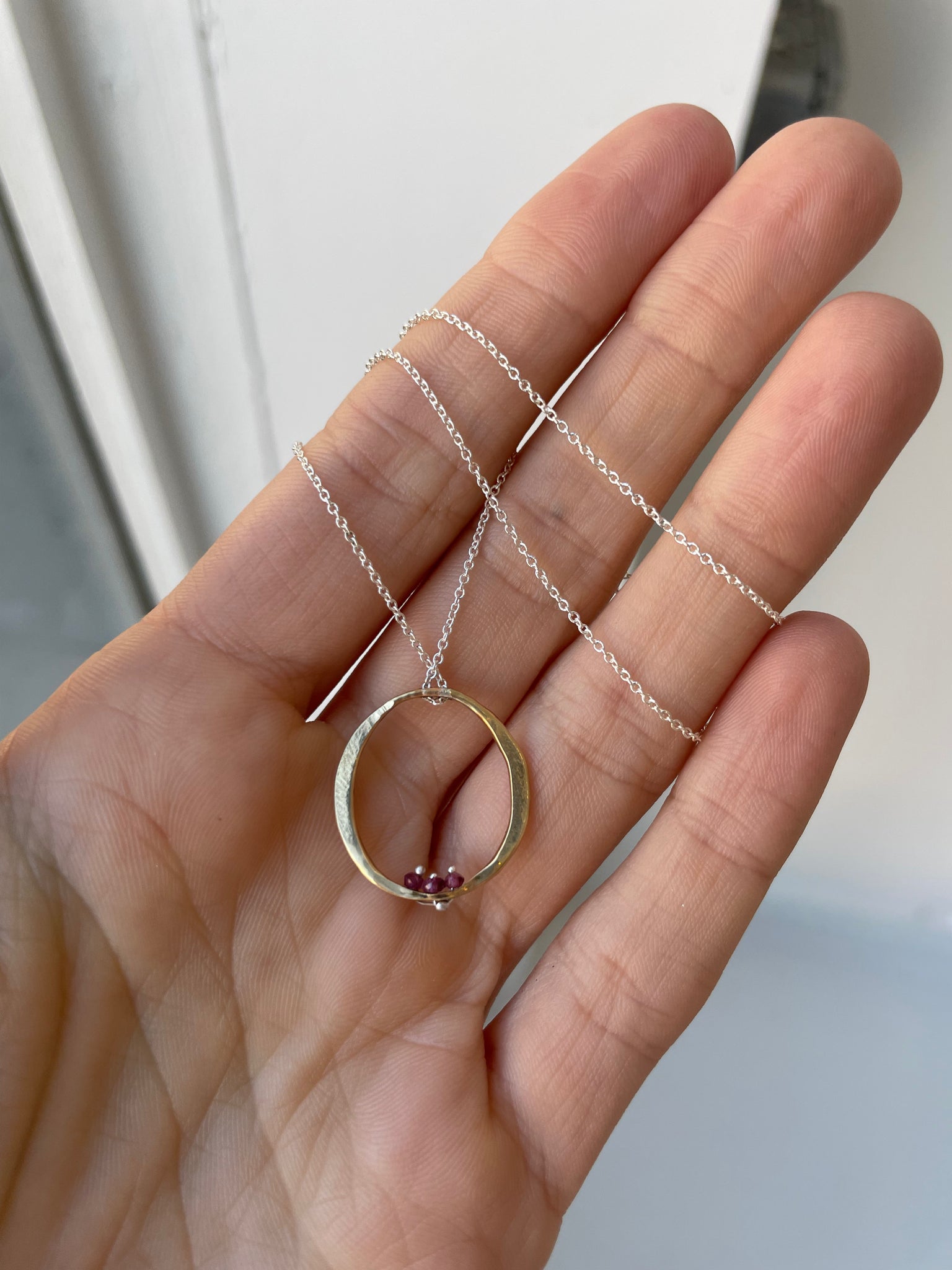 large ruby oval necklace