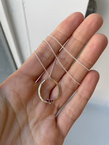 large ruby oval necklace